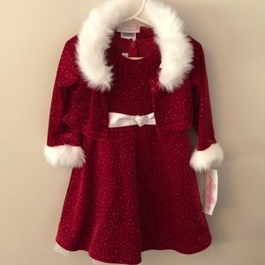 24 mos Red Holiday Dress with Shrug